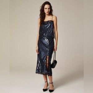 J.Crew Gwyneth lace-trim slip skirt with sequins CF747